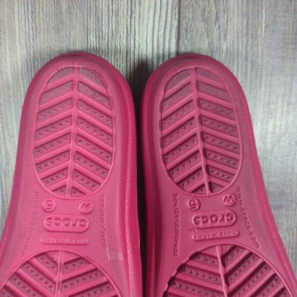 Crocs Sanrah Circle Slide Sandal Womens Size 5 Pink Raspberry Oyster - Picture 10 of 12